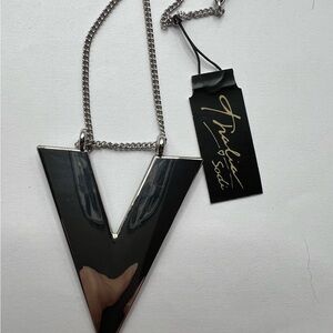 Thalia Sodi Silver Tone V-Shaped Necklace
